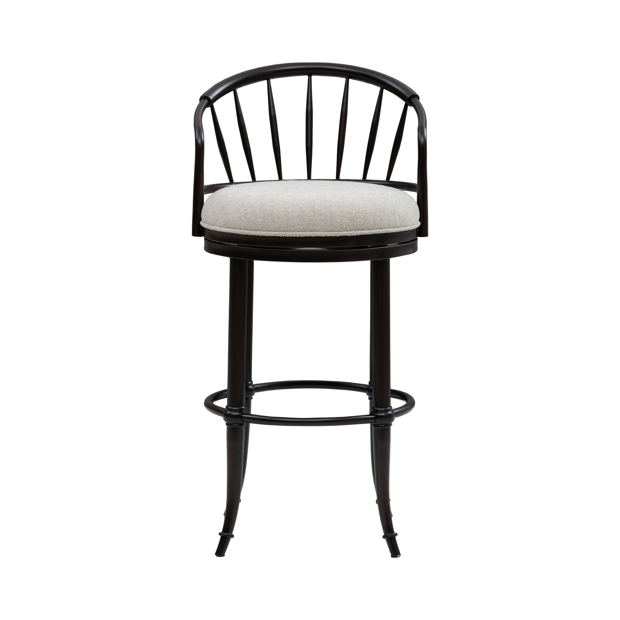 Luther - Commercial Grade Steel Frame Fabric Upholstered Swivel Bar Height Barstool