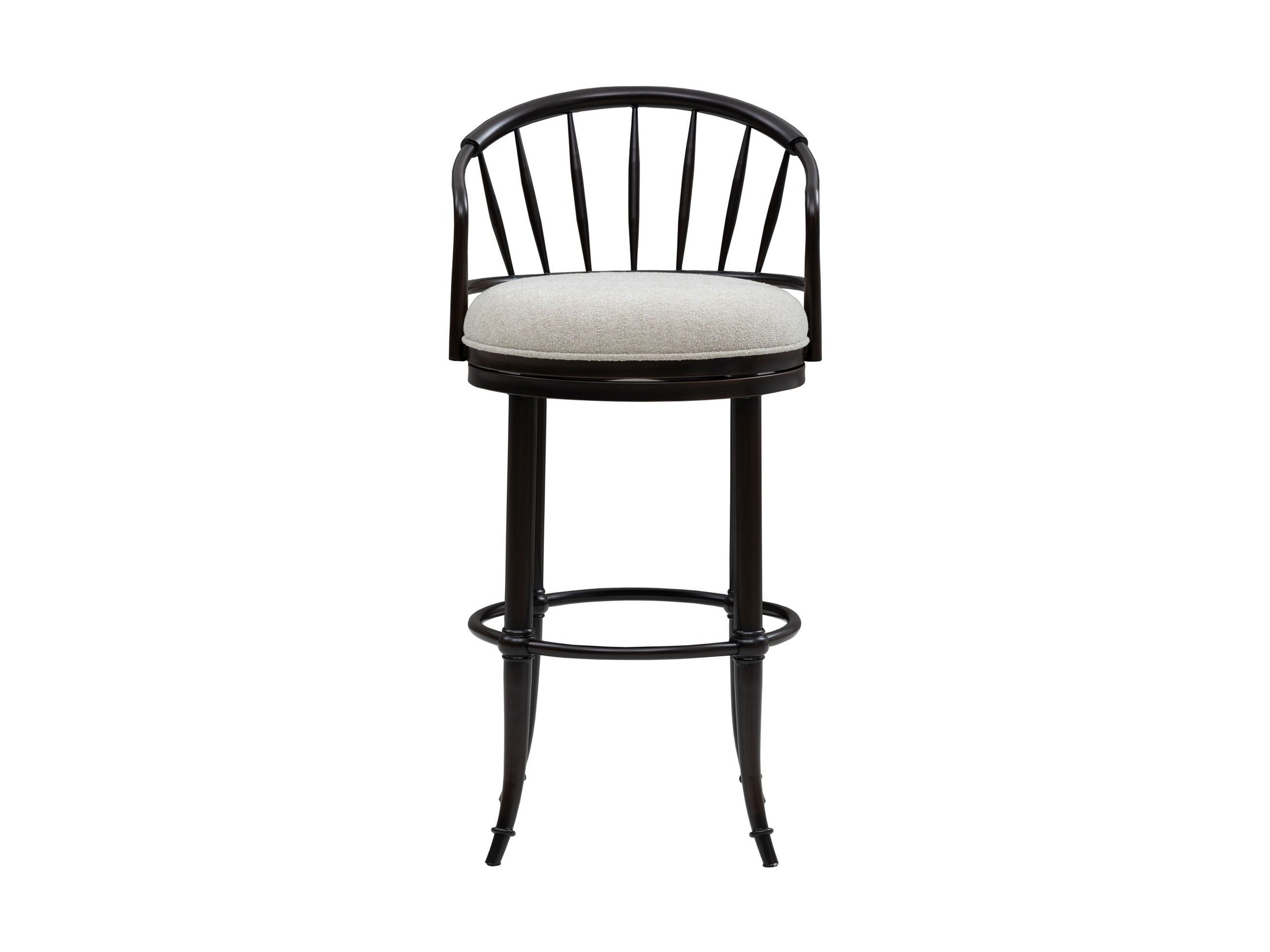 Luther - Commercial Grade Steel Frame Fabric Upholstered Swivel Bar Height Barstool