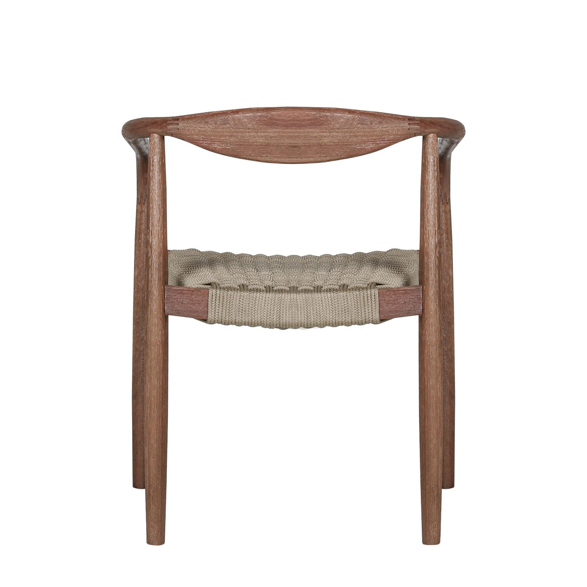 Cove - Outdoor Dining Chair With Tapered Legs (Set of 2) - Brown Eucalyptus / Rope Seat