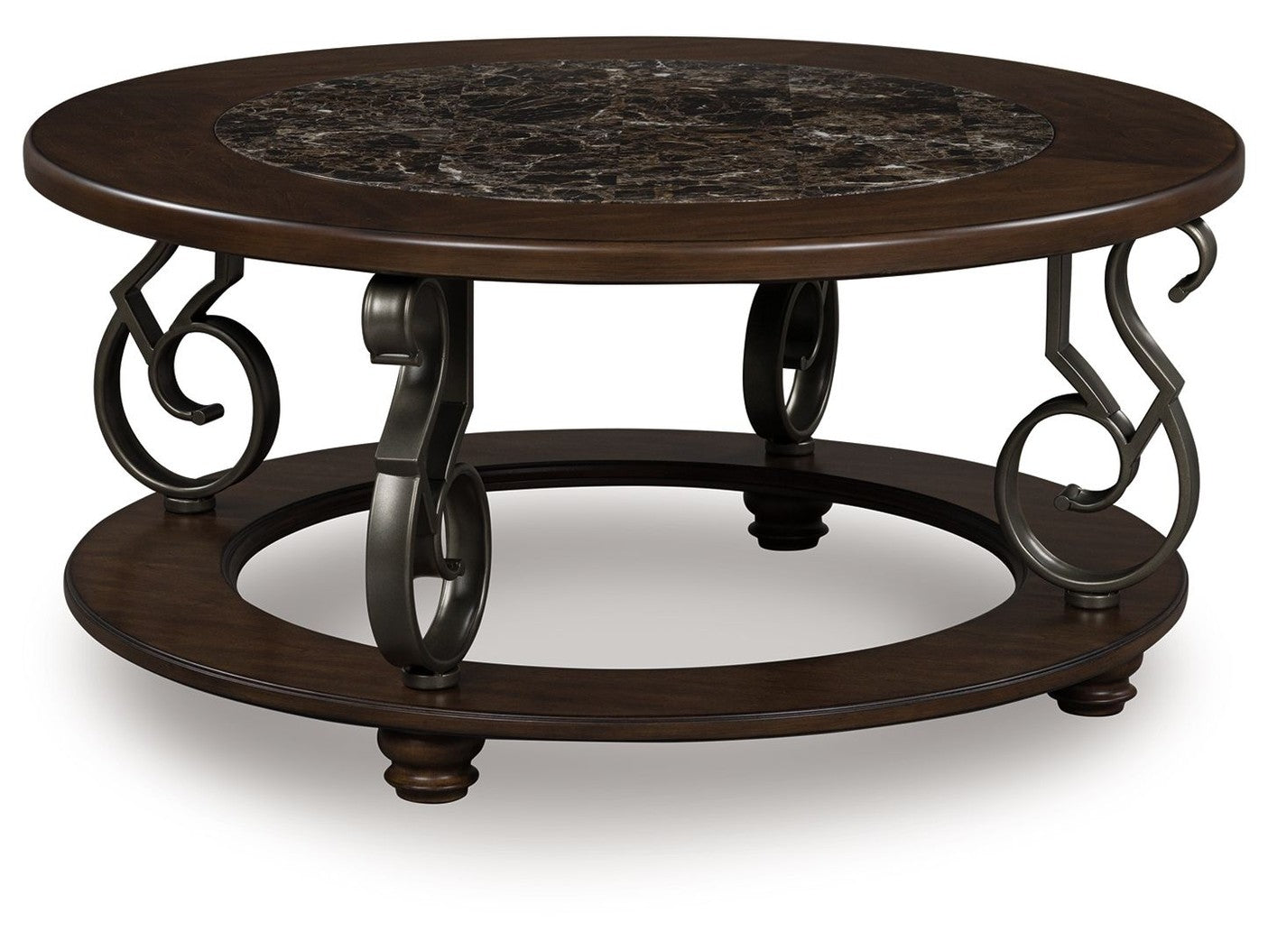 Frallyn - Round Cocktail Table - Dark Brown
