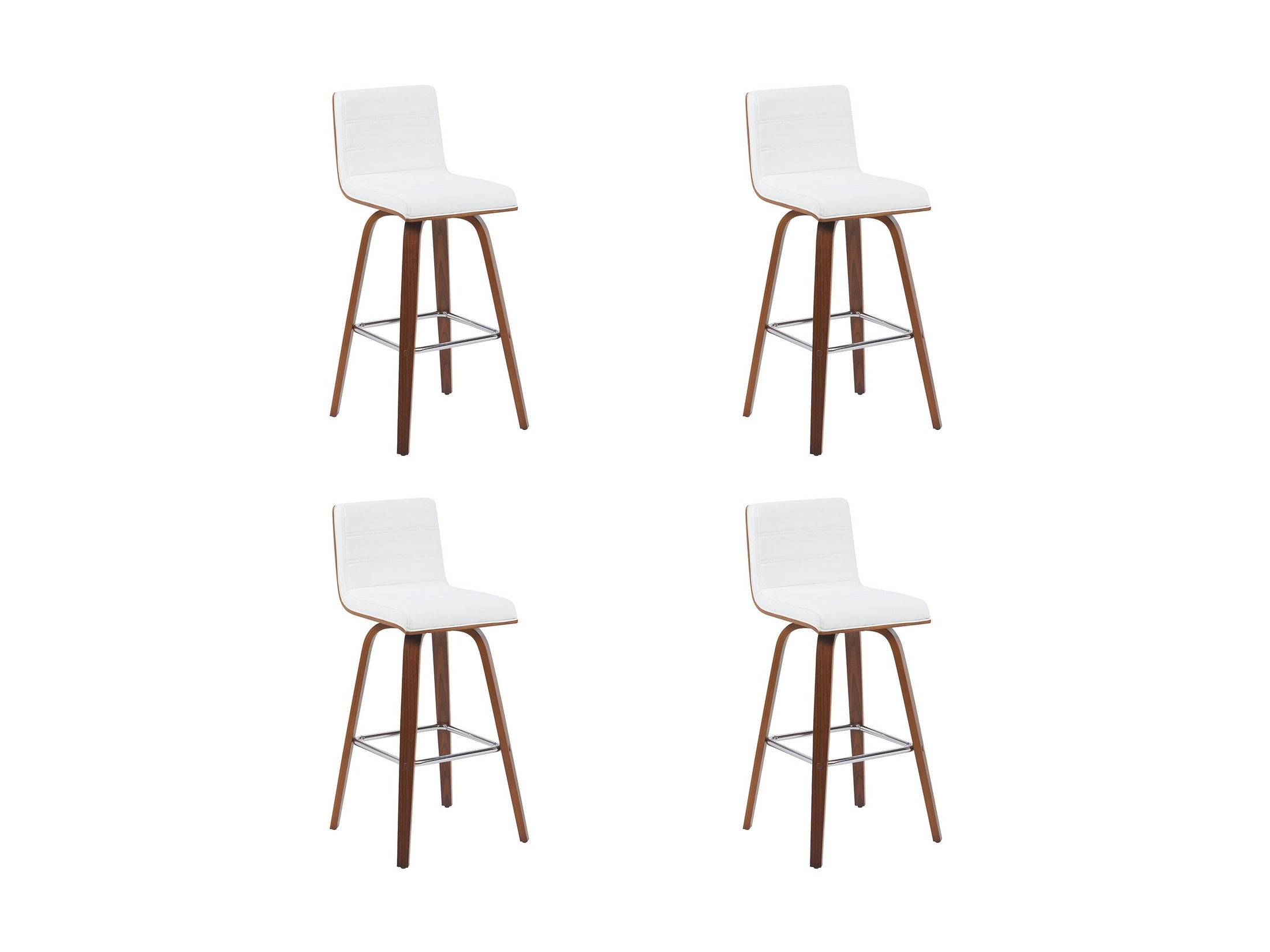 Vienna - Modern Swivel Bar Height Stool - Walnut Finished Wood Frame