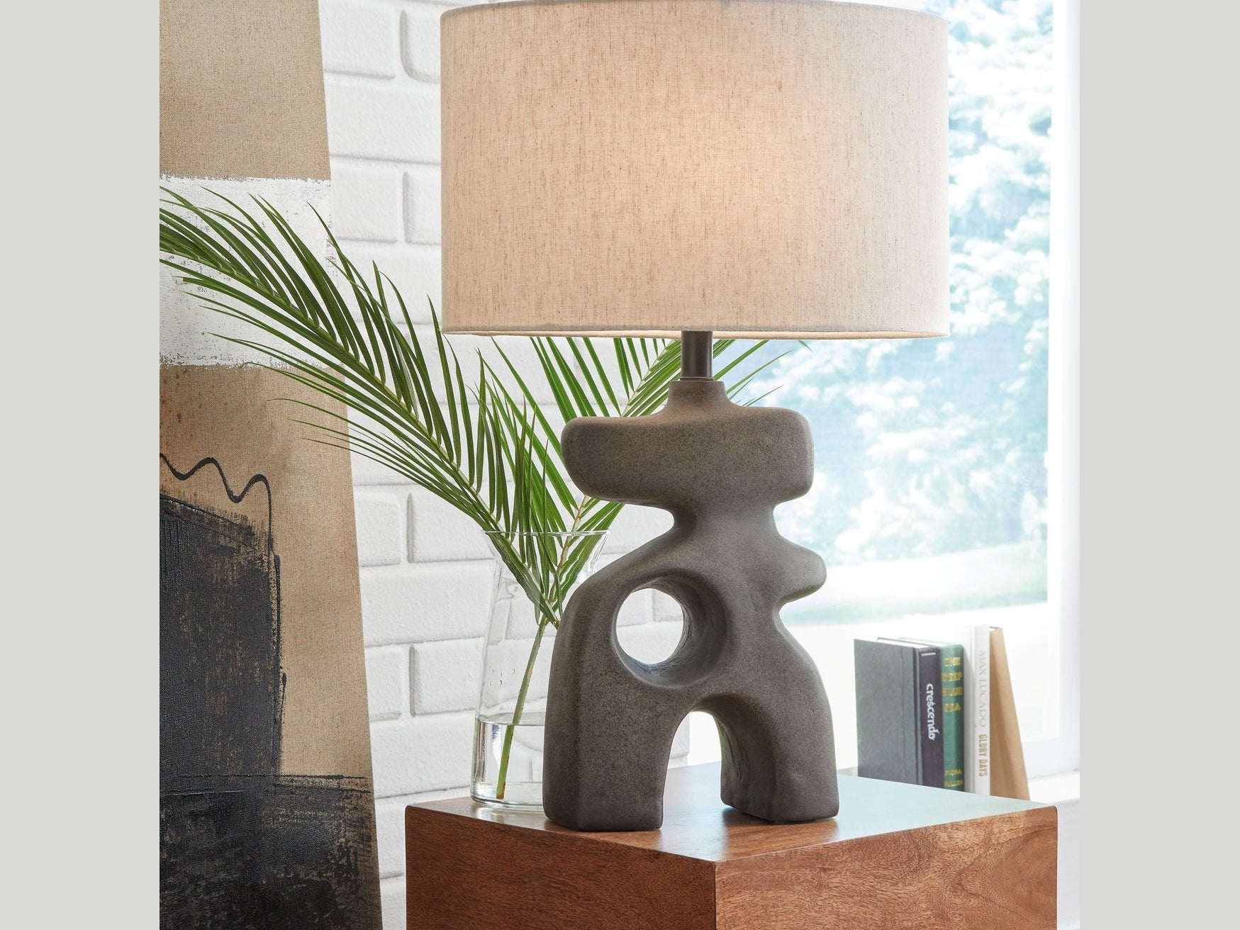 Danacy - Paper Table Lamp - Distressed Black