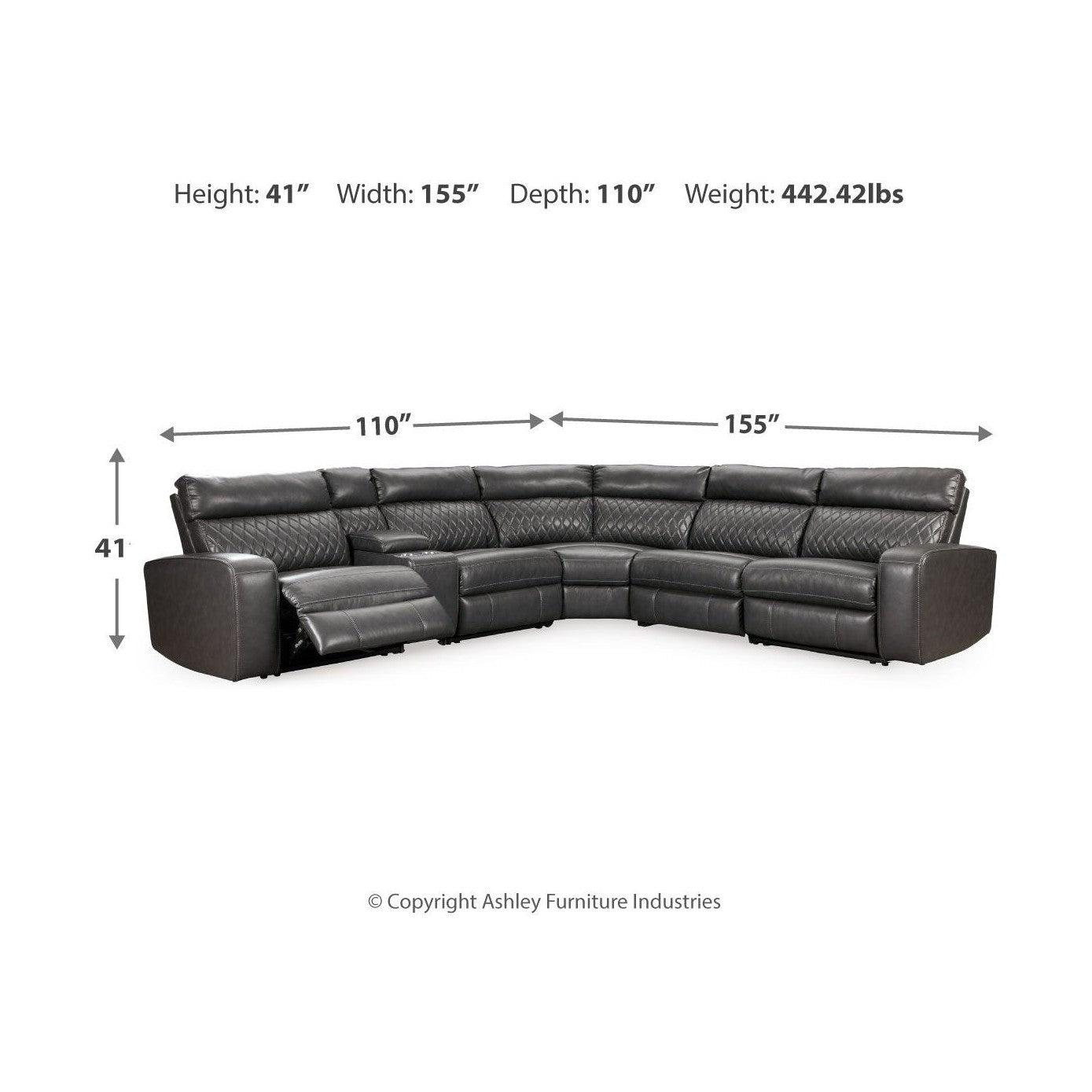 Samperstone - Power Reclining Sectional