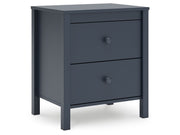 Simmenfort - Two Drawer Night Stand - Navy Blue