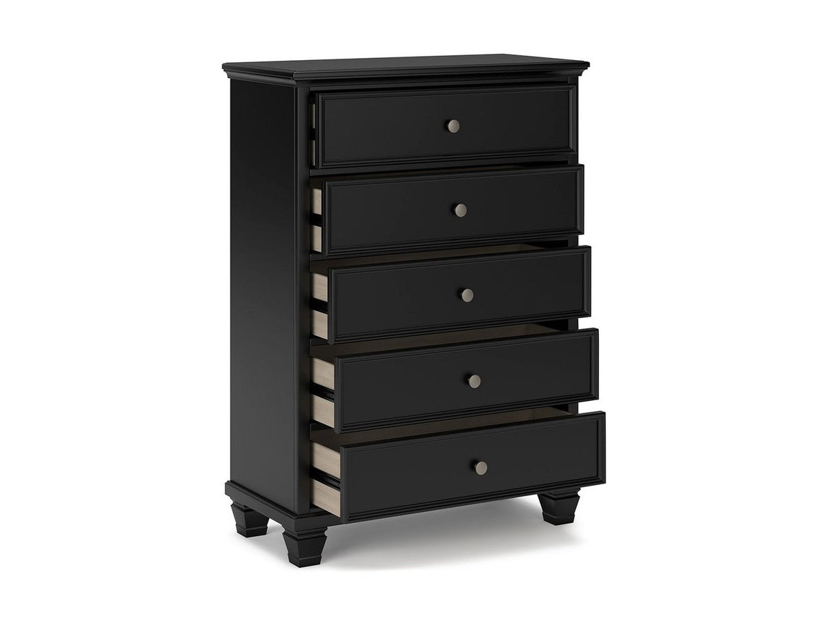 Lanolee - Five Drawer Chest - Black