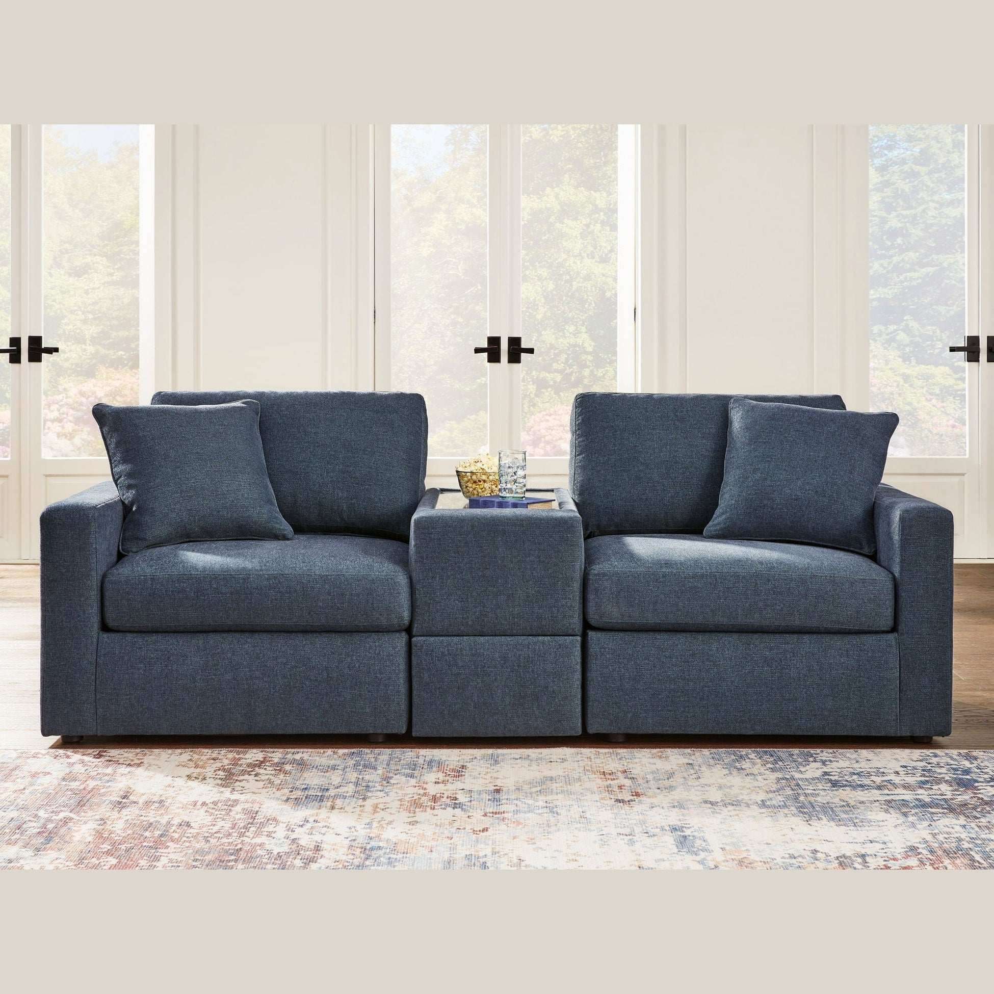Modmax - 3-Piece Sectional Sofa With Storage Console - Fabric - Ink