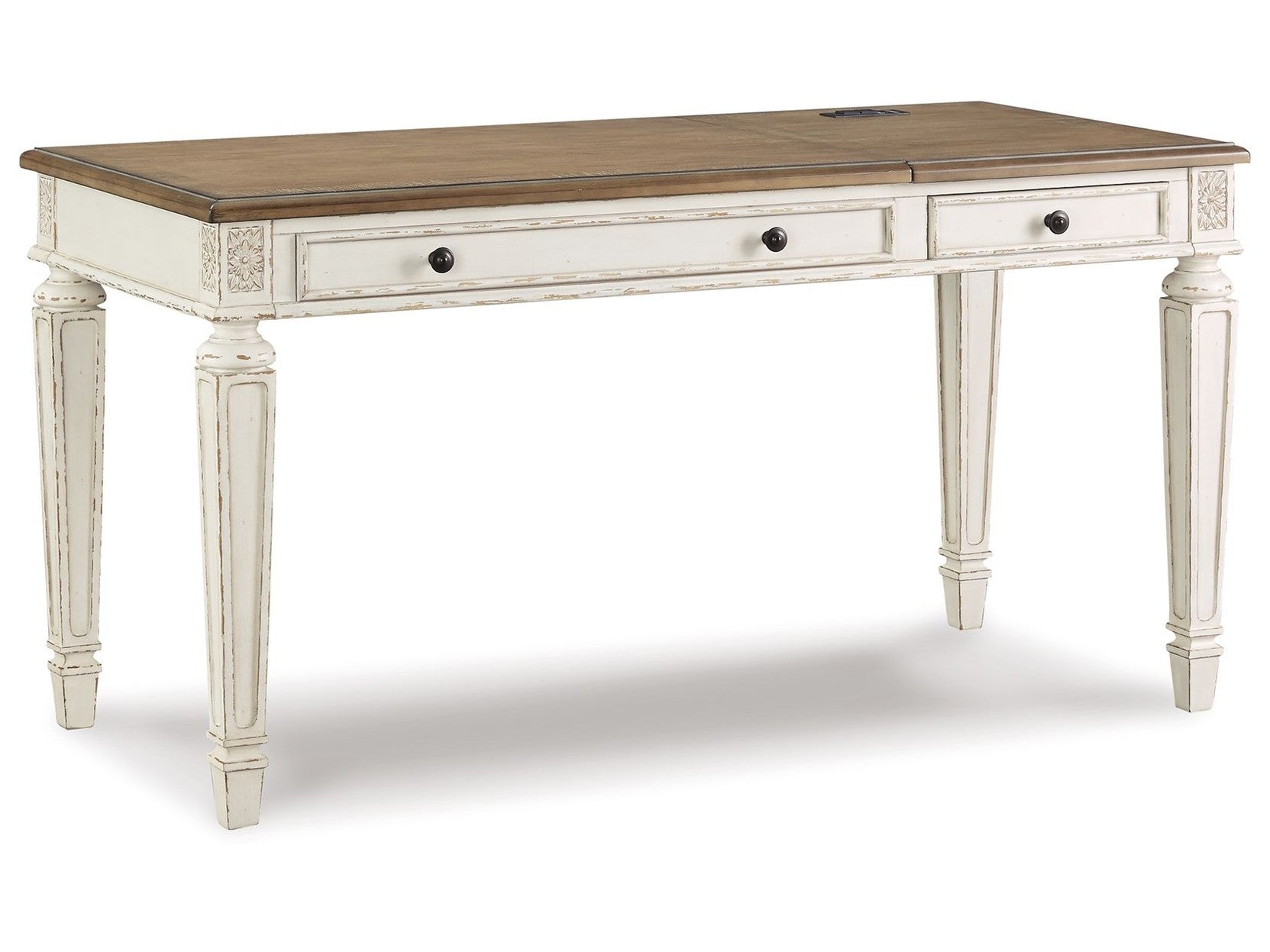 Realyn - Home Office Lift Top Desk - White / Brown