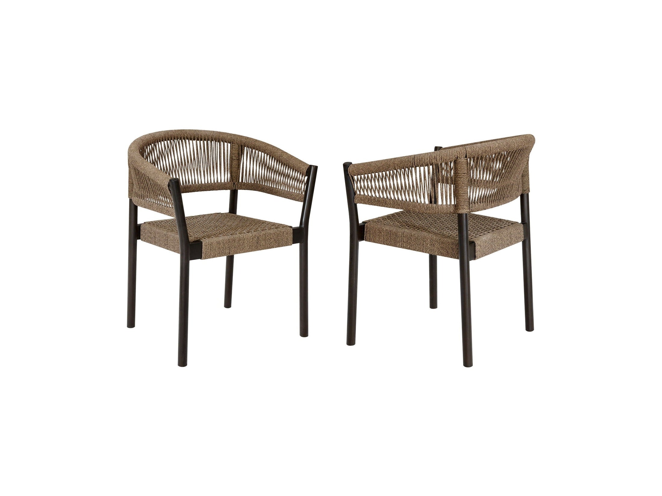 Doris - Outdoor Patio Dining Chair (Set of 2) - Dark Eucalyptus / Truffle