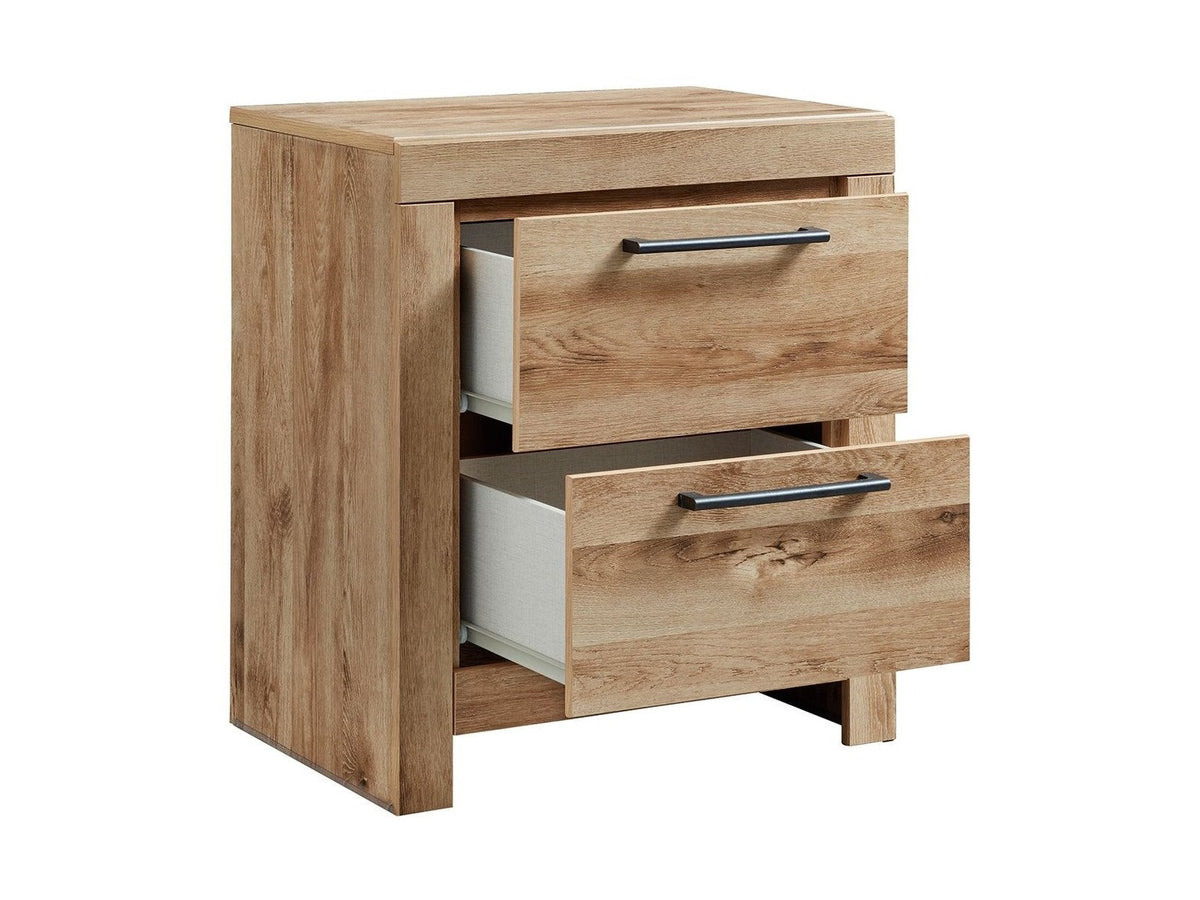 Hyanna - Two Drawer Night Stand - Tan Brown