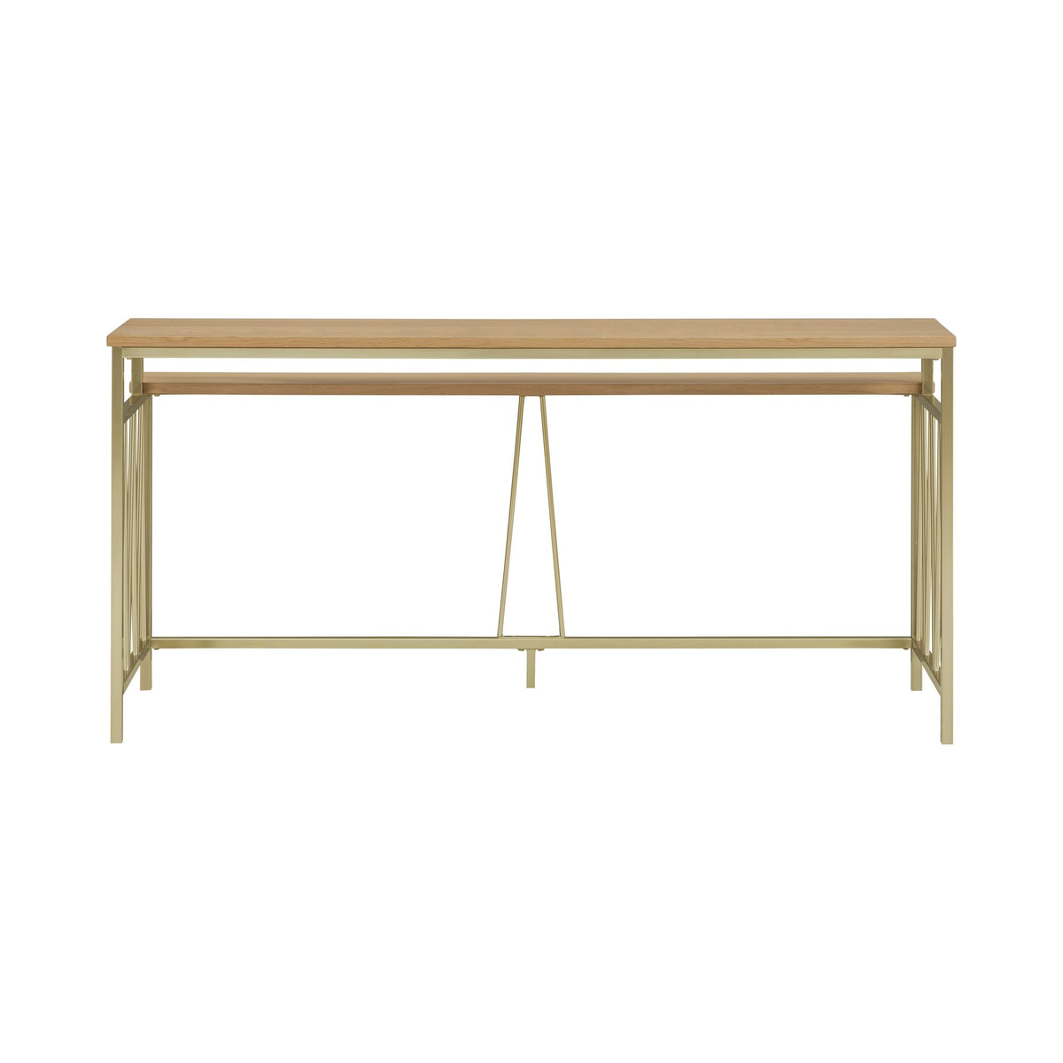 Santorini - 72" Rectangle Wood Console Table - Natural / Brando Brass