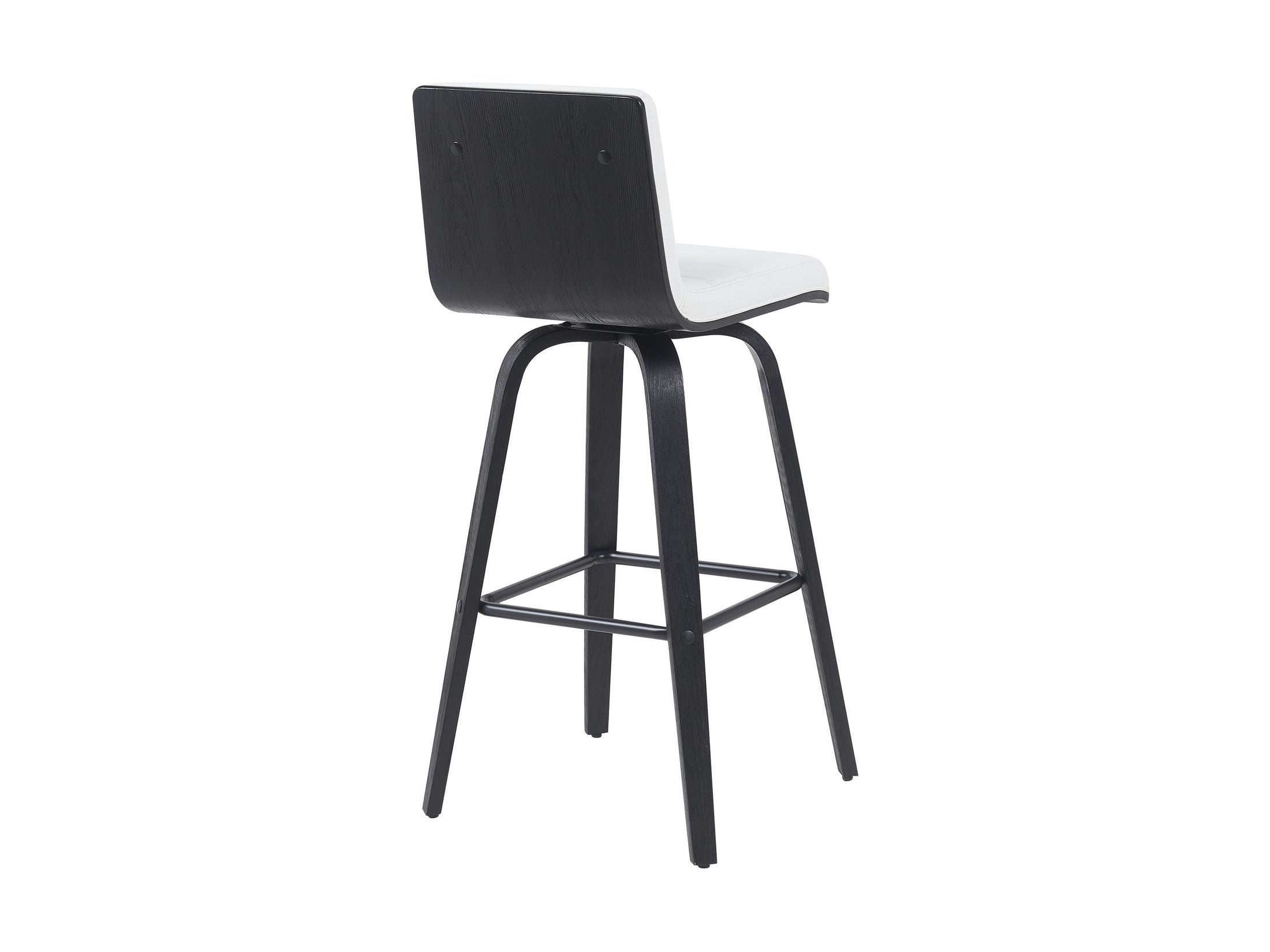 Vienna - Modern Swivel Bar Height Stool - Black Brushed Wood Frame