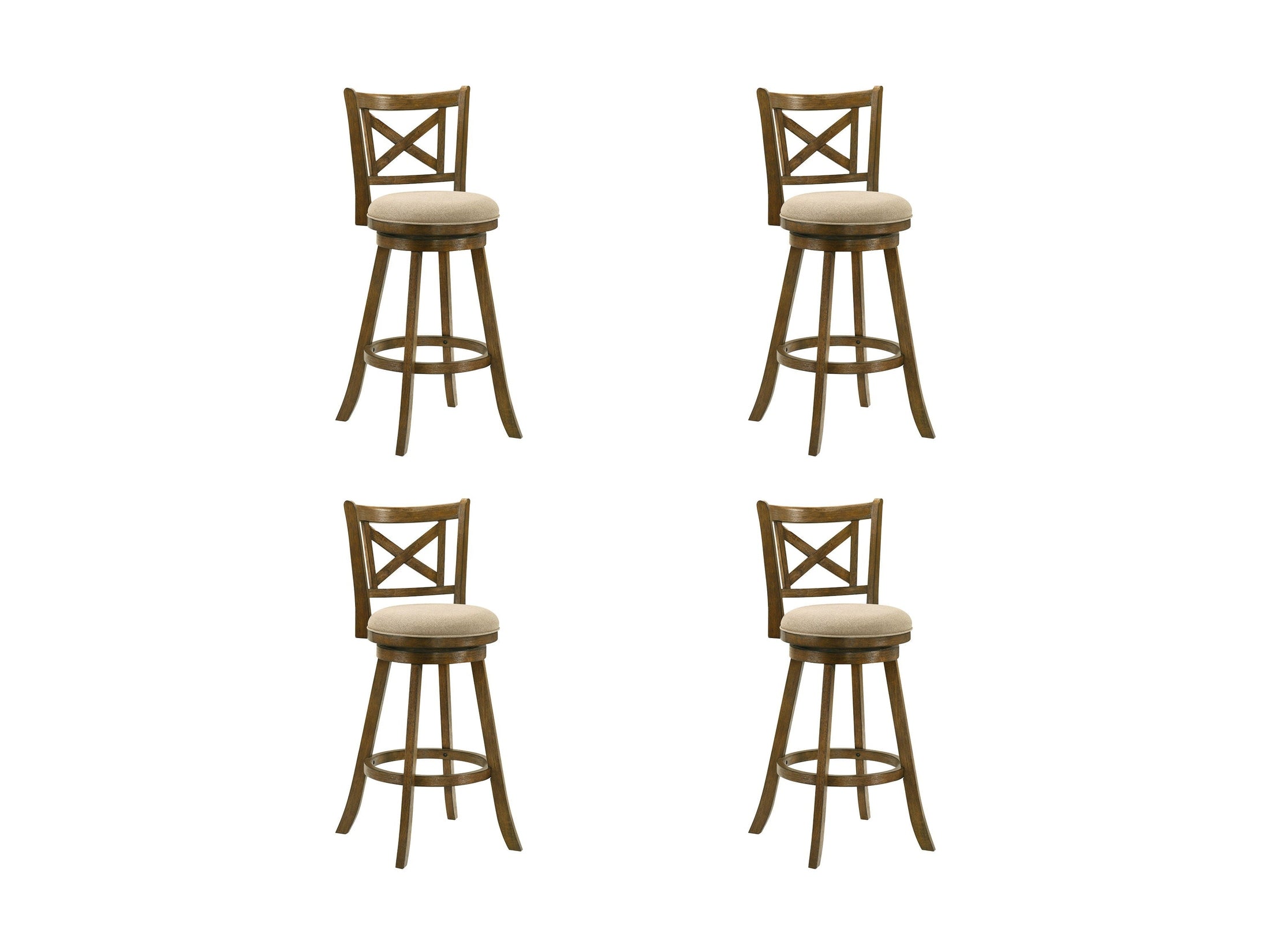 Kodi - Modern Farmhouse Swivel Wood Bar Height Kitchen Bar Stool