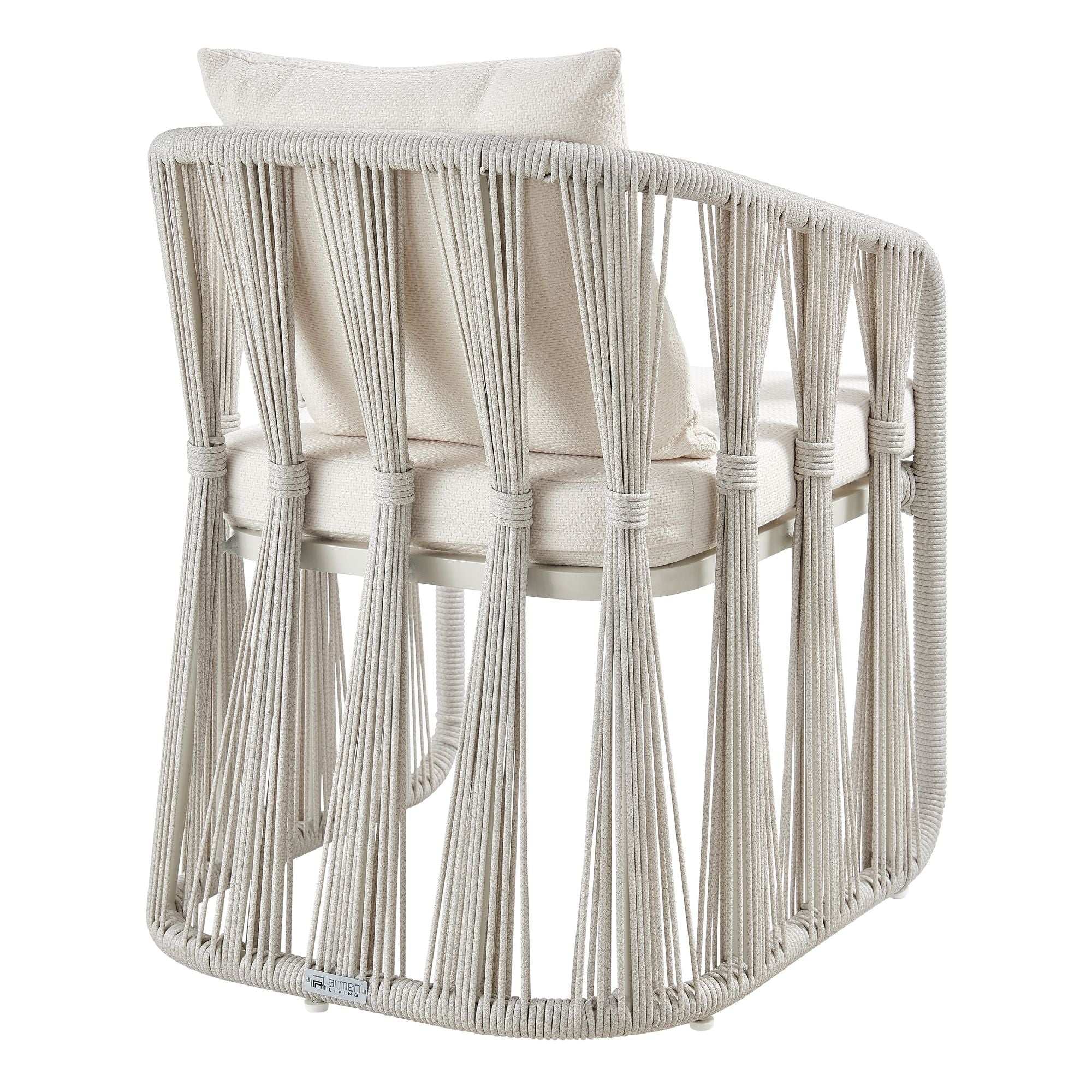 Breeze - Cream Metal Outdoor Dining Chair With Cushions - Pearl