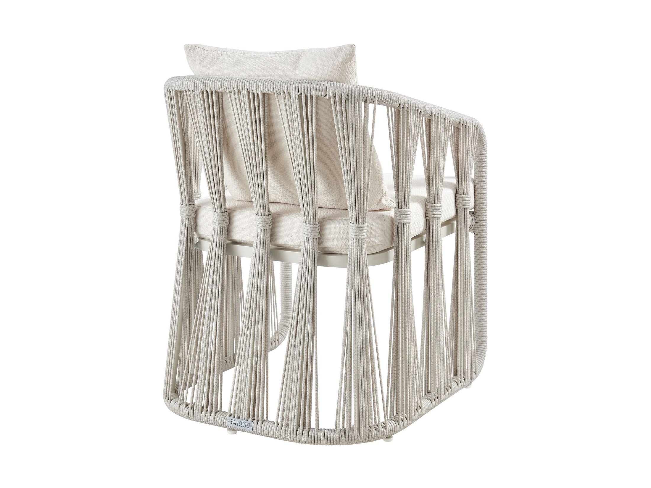 Breeze - Cream Metal Outdoor Dining Chair With Cushions - Pearl