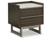 Arkenton - Two Drawer Night Stand - Grayish Brown / White