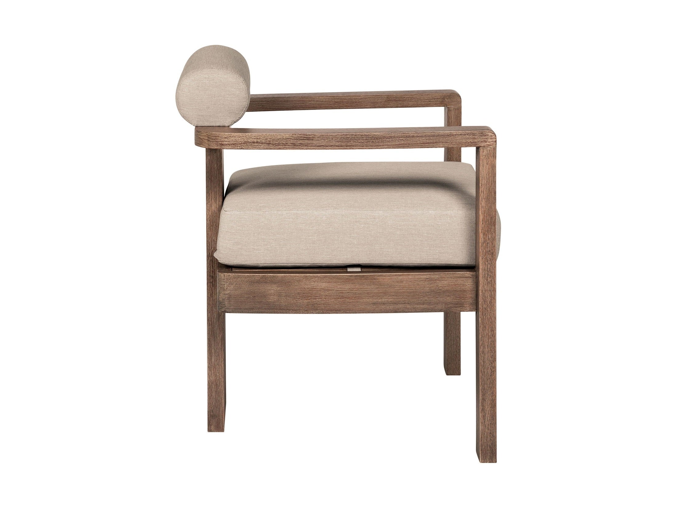 Relic - Outdoor Patio Dining Chair - Weathered Eucalyptus / Taupe