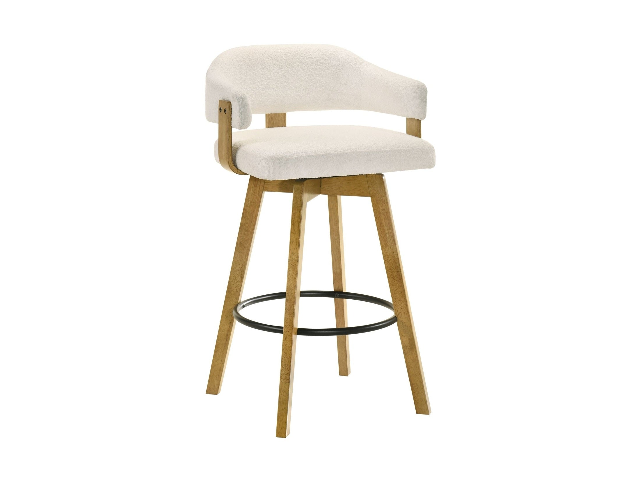 Callah - Contemporary Natural Wood Bar Height Kitchen Bar Stool