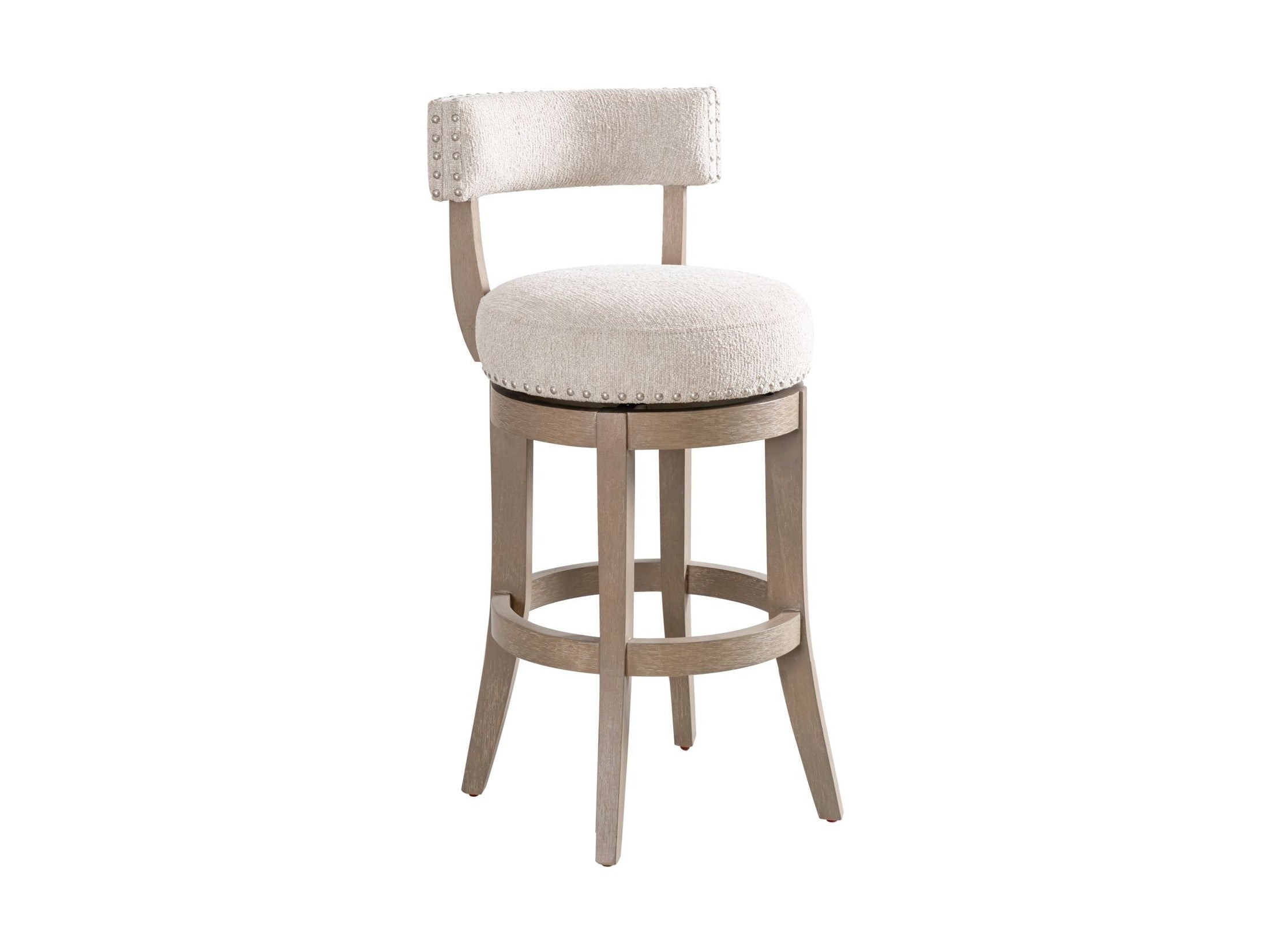 Mystic - Solid Wood Upholstered 30" Bar Height Swivel Barstool