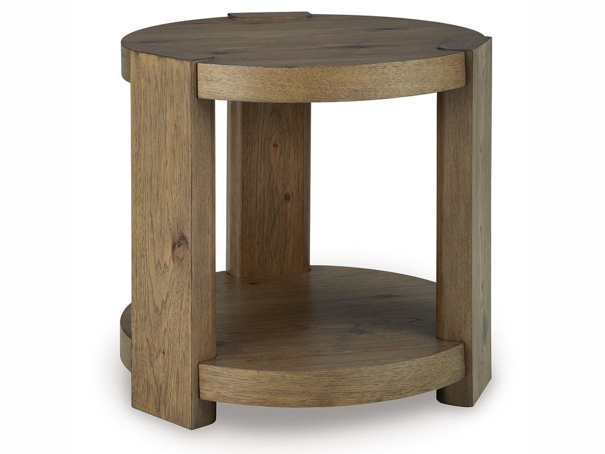 Flangren - Round End Table - Light Brown