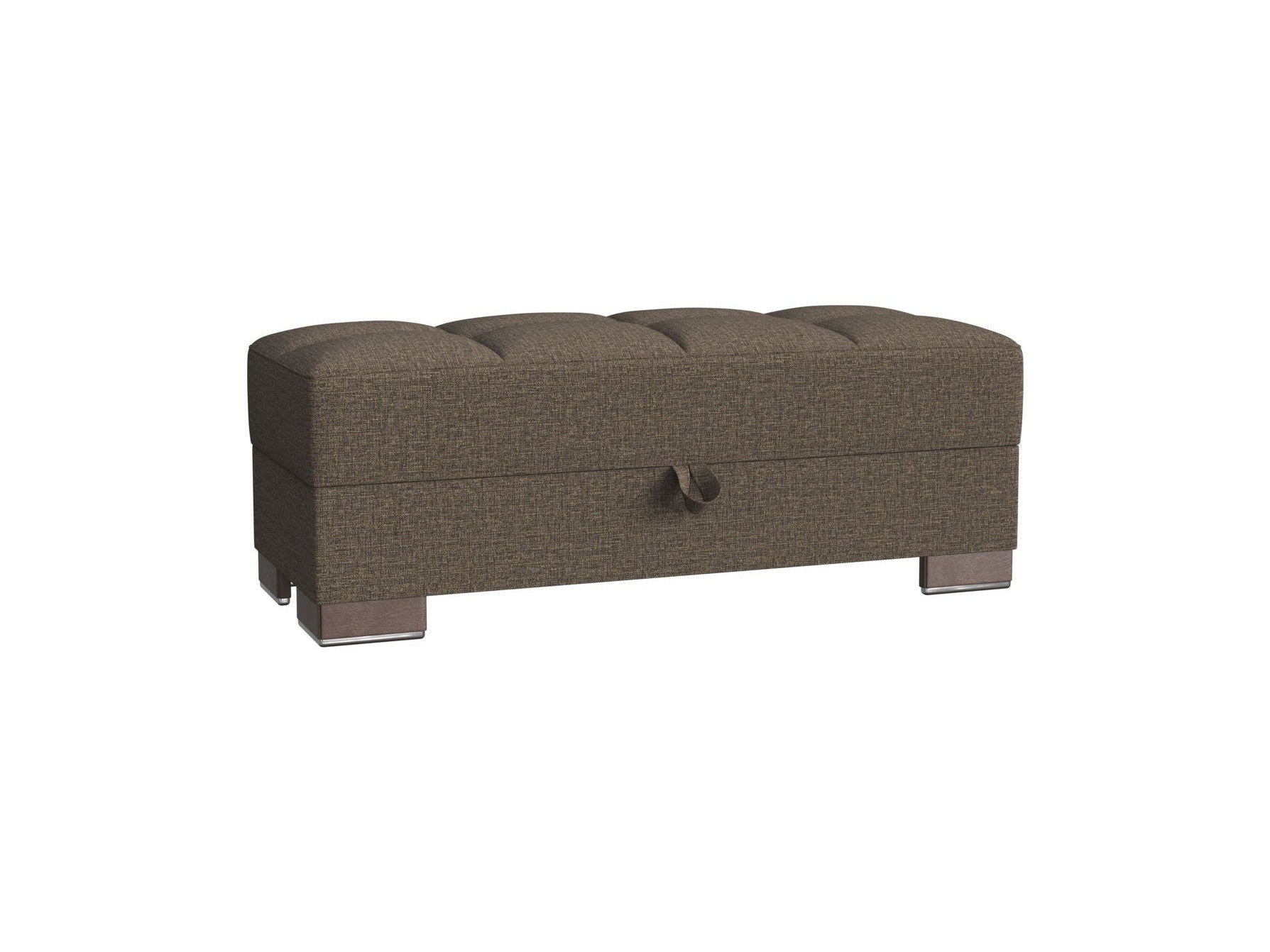 Ottomanson Armada X - Upholstered Convertible Wood Trimmed Ottoman With Storage - Polyester