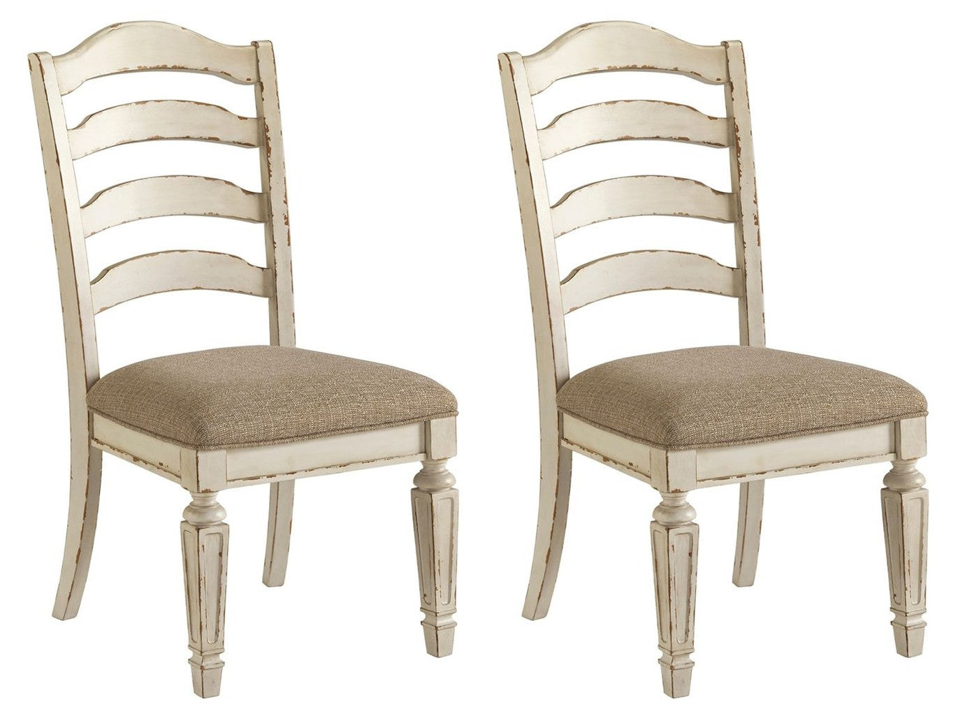 Realyn - Dining UPH Side Chair (Set of 2) - Ladderback - Chipped White