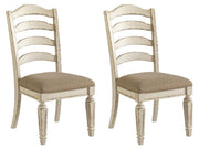 Realyn - Dining UPH Side Chair (Set of 2) - Ladderback - Chipped White