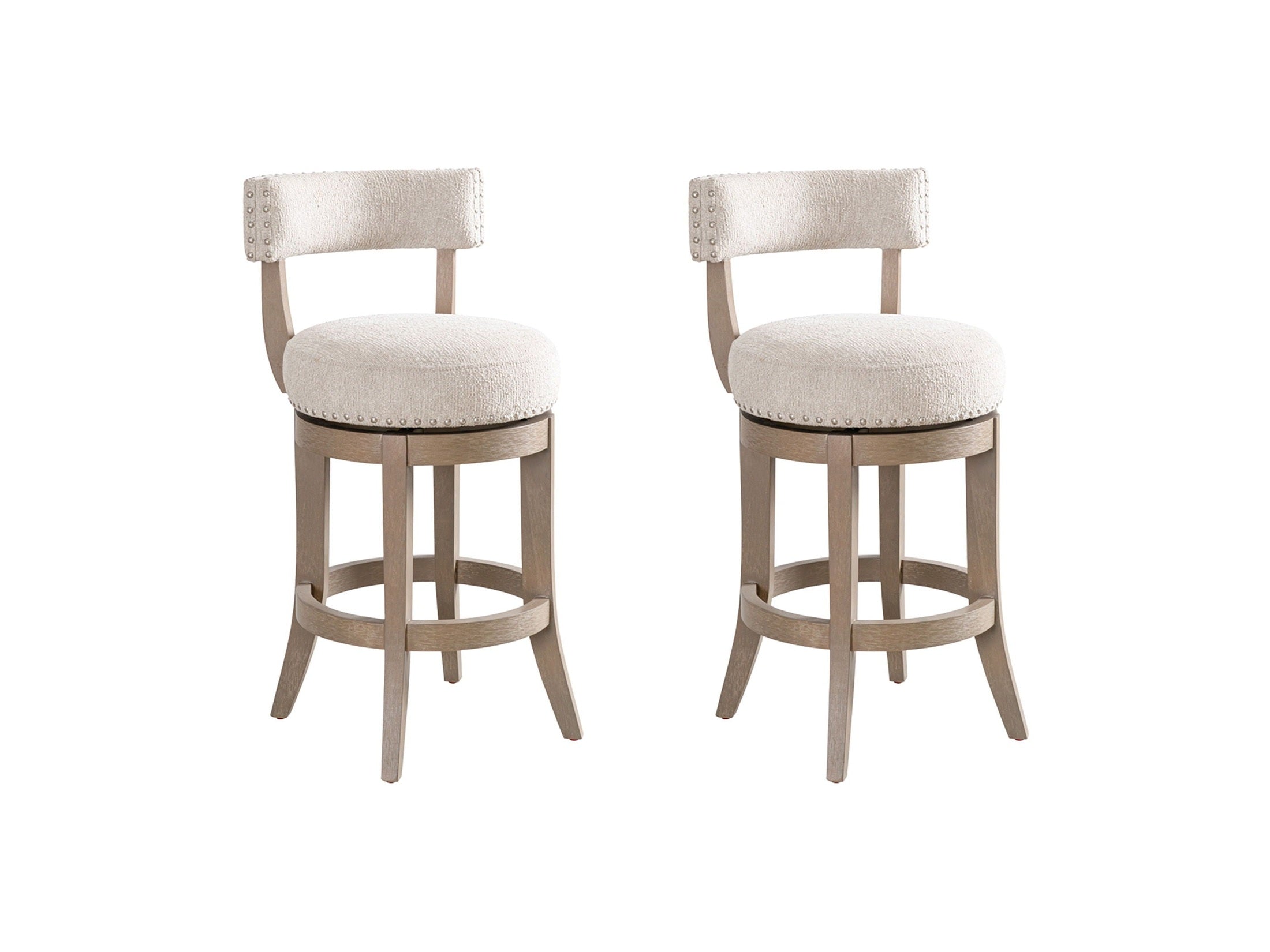 Mystic - Solid Wood Upholstered 26" Counter Height Swivel Barstool