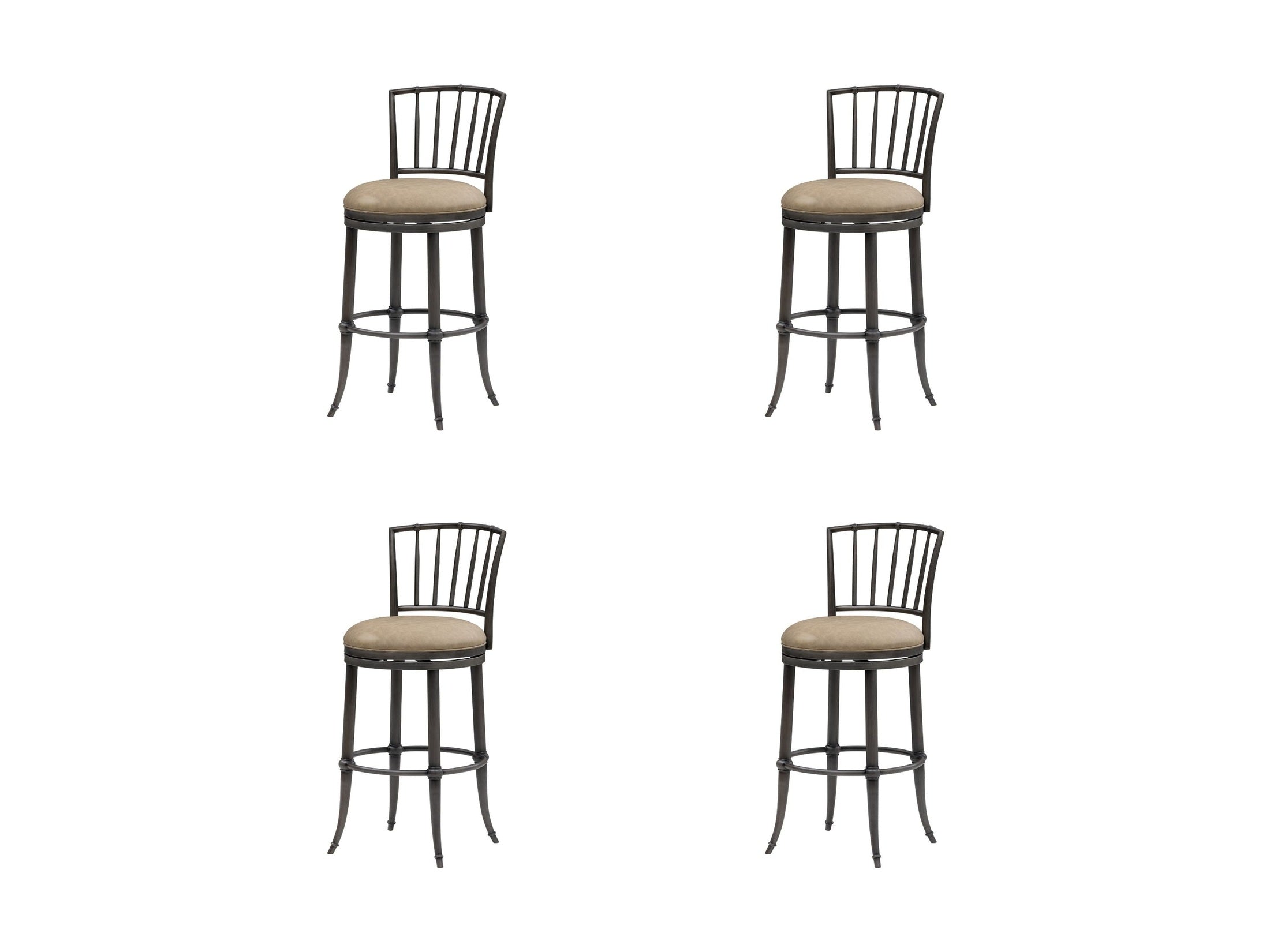 Vince - Commercial Grade Steel Frame Faux Leather Upholstered Swivel Bar Height Barstool