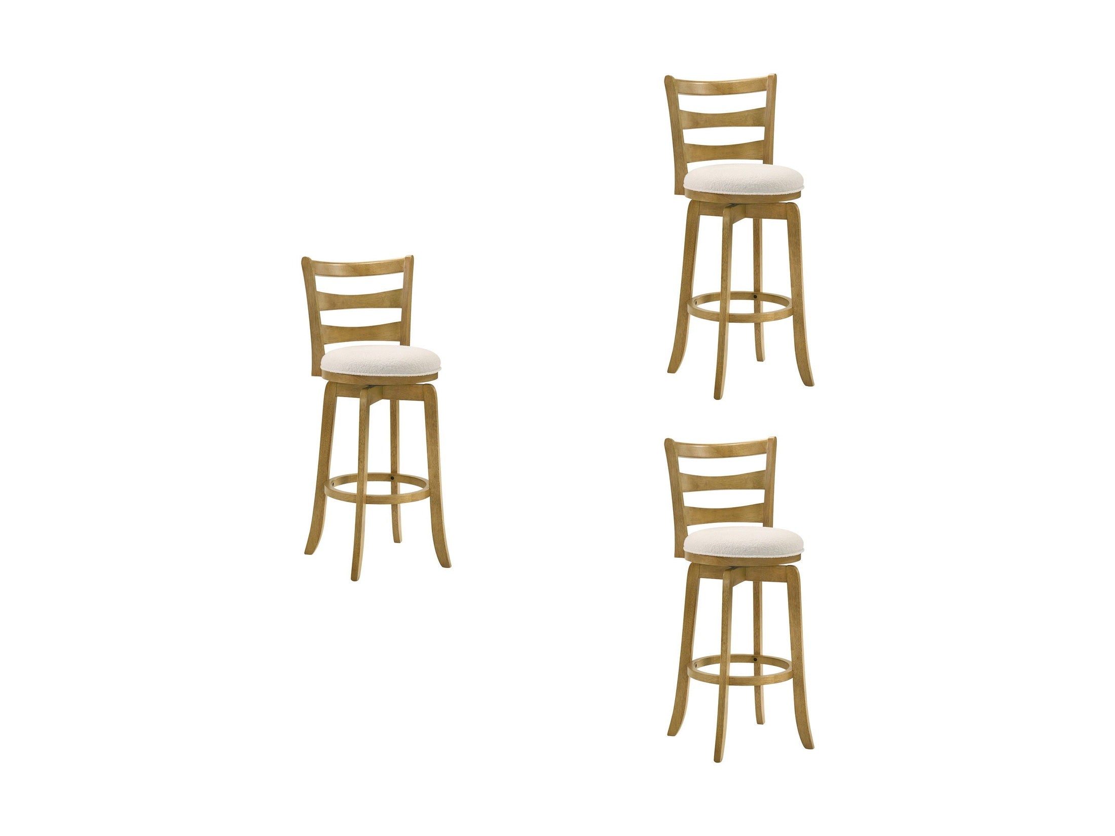 Melindra - Modern Farmhouse Swivel Wood Bar Height Kitchen Bar Stool