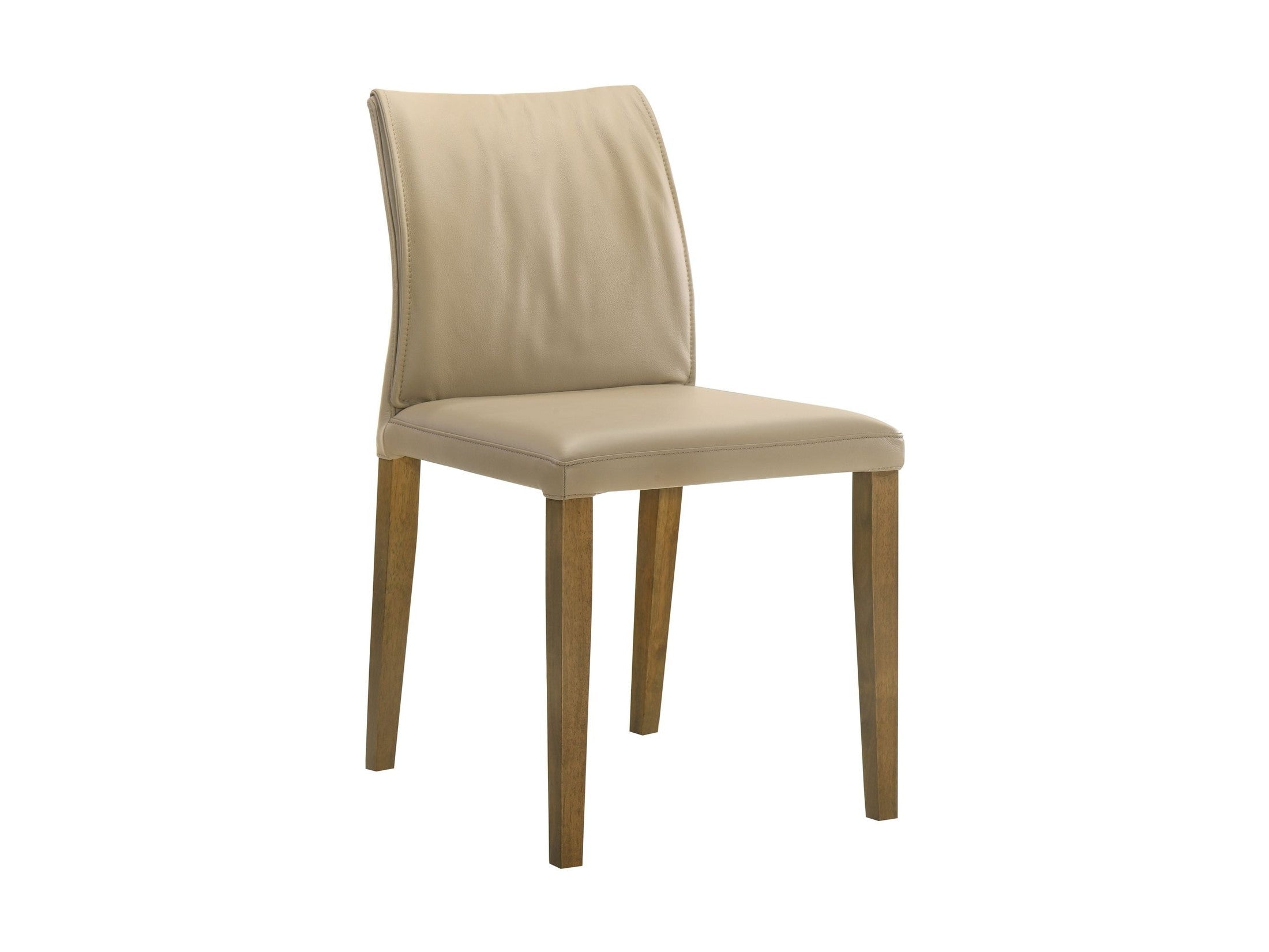 Velena - Full Back Top Grain Leather Upholstered Wood Dining Chairs (Set of 2) - Khaki