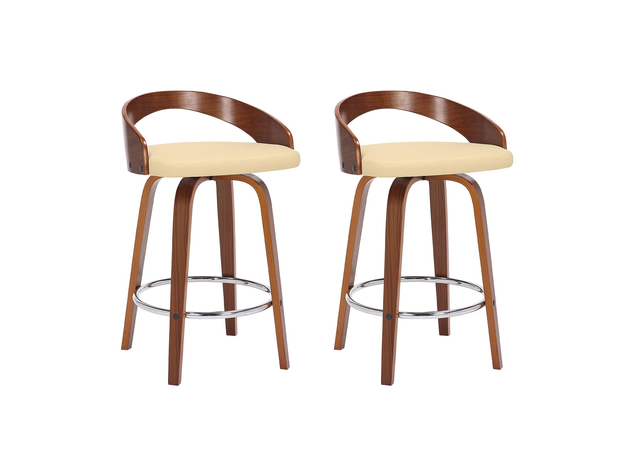 Sonia - 26" Counter Height Swivel Bar Stool - Walnut Wood