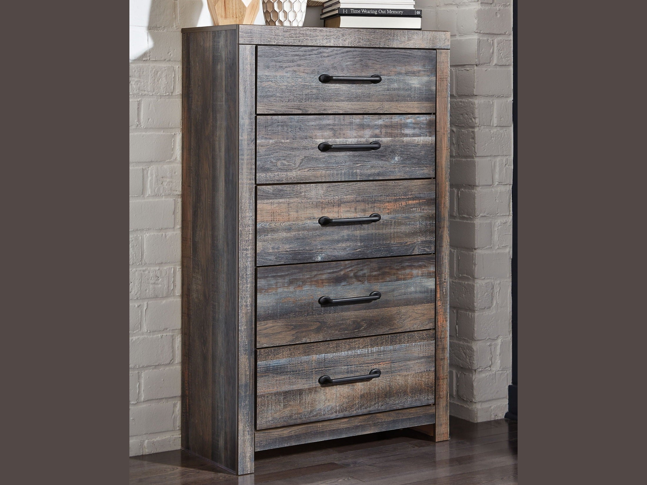 Drystan - Five Drawer Chest - Brown / Beige