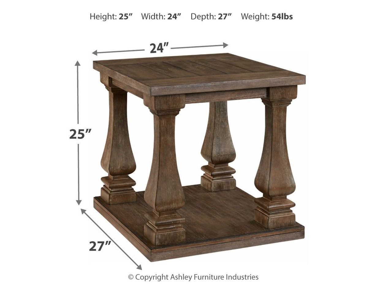 Johnelle - Rectangular End Table - Gray