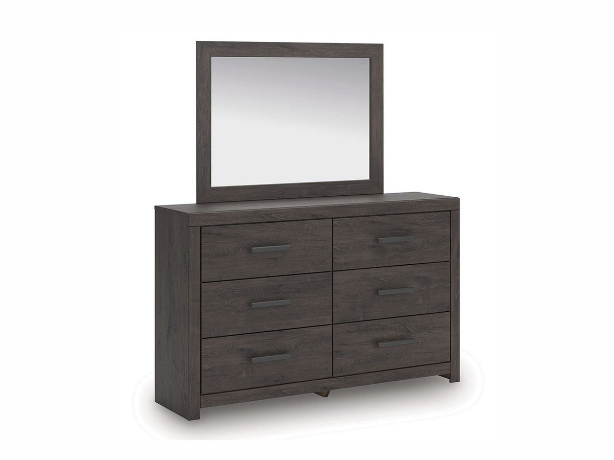 Prendonea - Dresser and Mirror - Charcoal