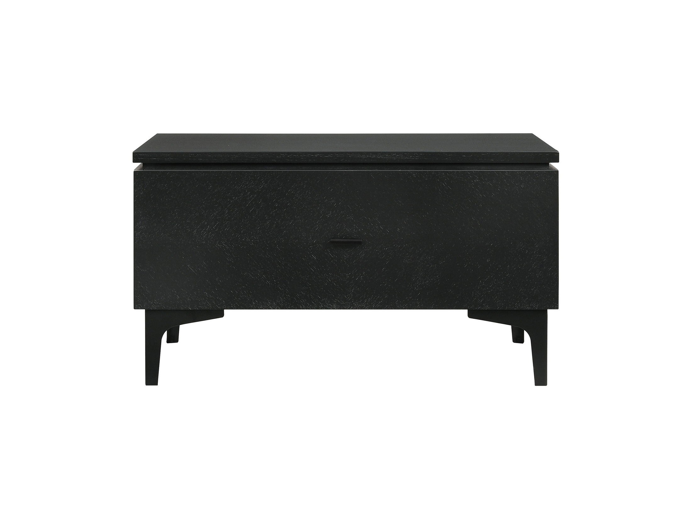 Legend - 1 Drawer Nightstand With Metal Legs - Black Glaze Ash