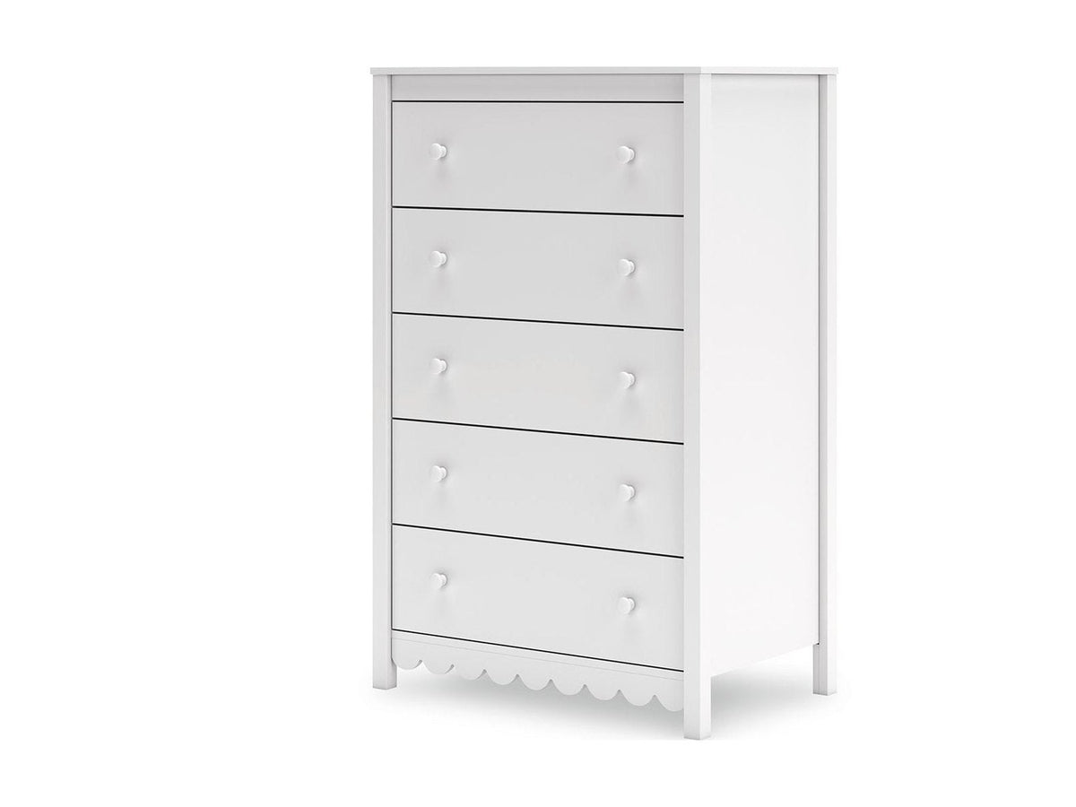 Hallityn - Five Drawer Chest - White
