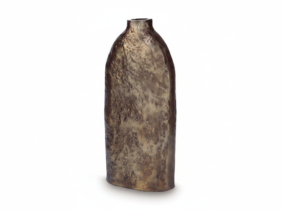 Wallmond textured bronze vase on a white background.