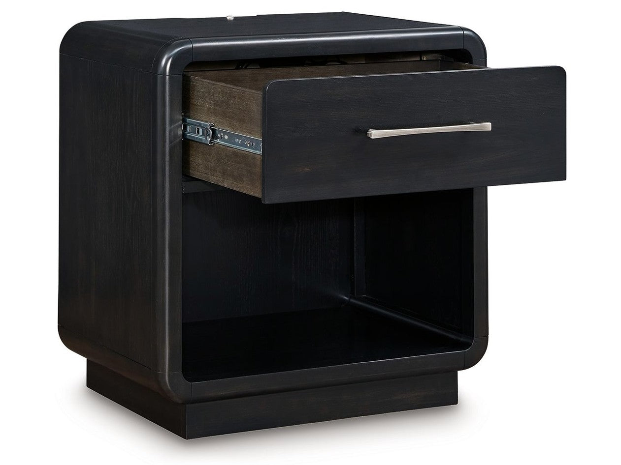 Rowanbeck - One Drawer Night Stand - Black