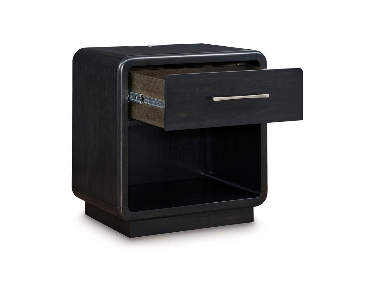 Rowanbeck - One Drawer Night Stand - Black