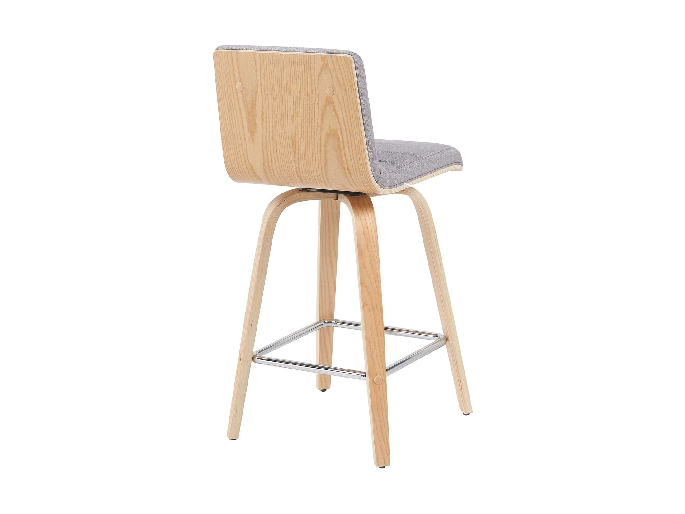 Vienna - Modern Counter Height Swivel Bar Stool - Patterned Oak Wood Frame