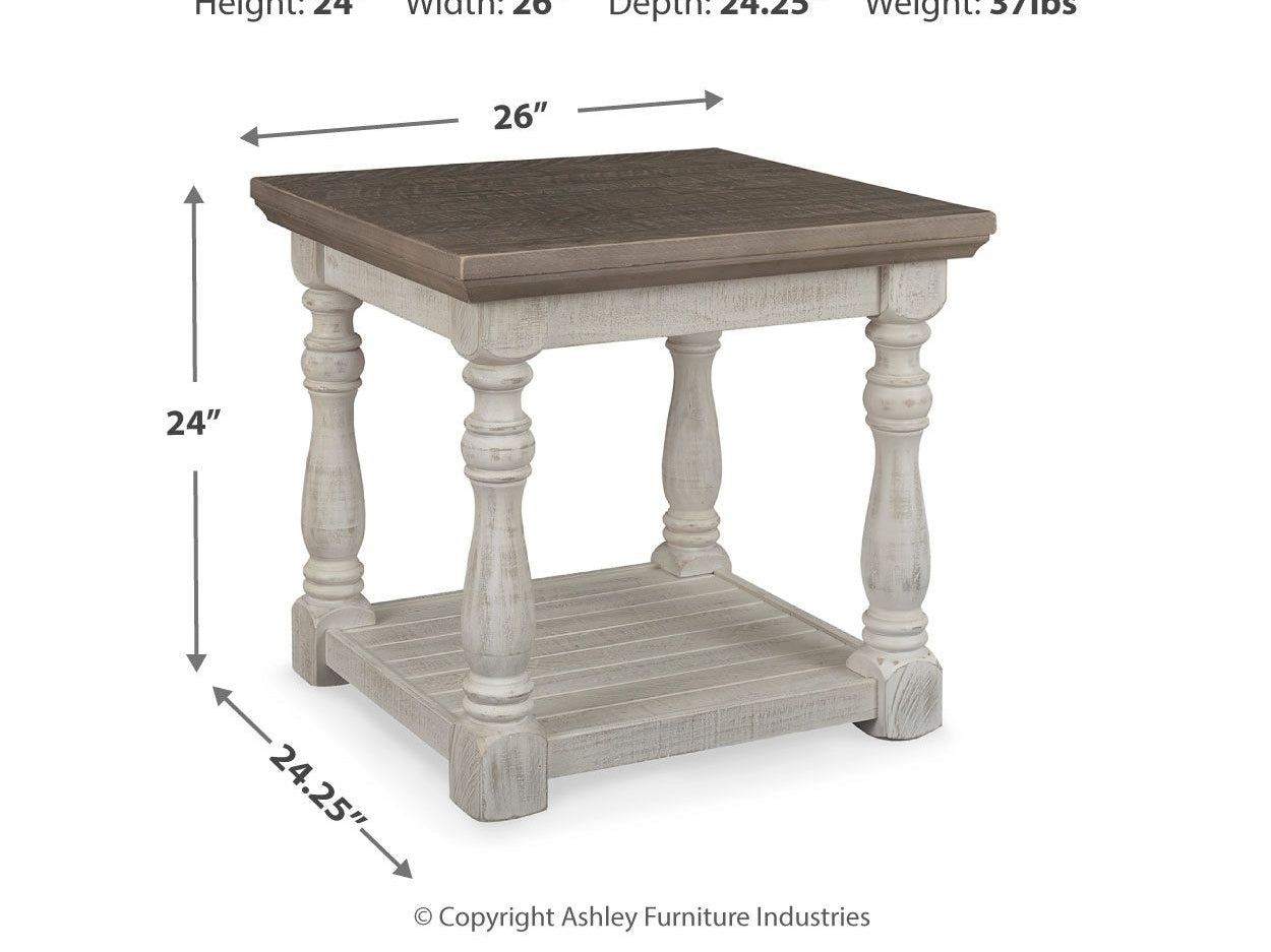 Havalance - Rectangular End Table - Gray / White