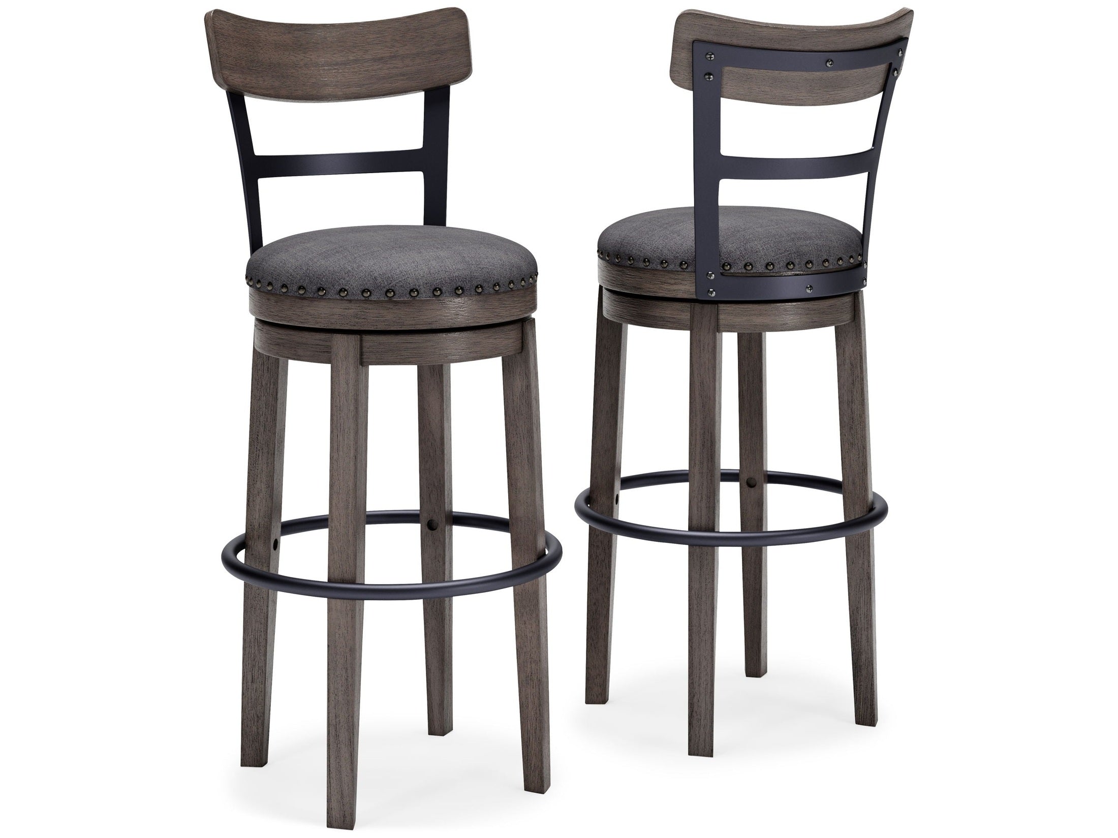 Caitbrook - Tall UPH Swivel Barstool - Gray