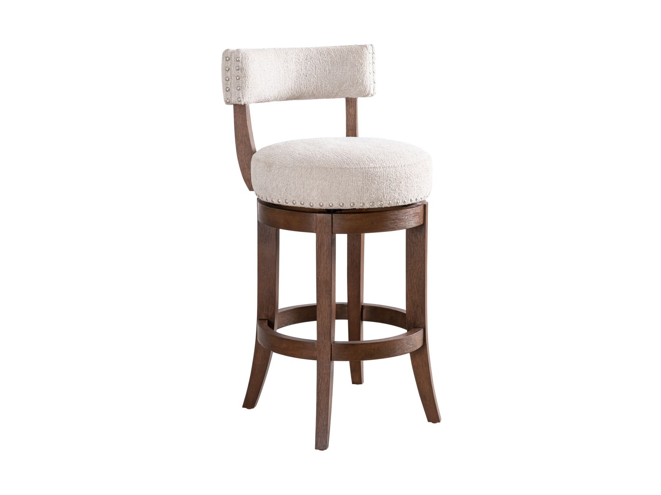 Mystic - Solid Wood Upholstered 26" Counter Height Swivel Barstool