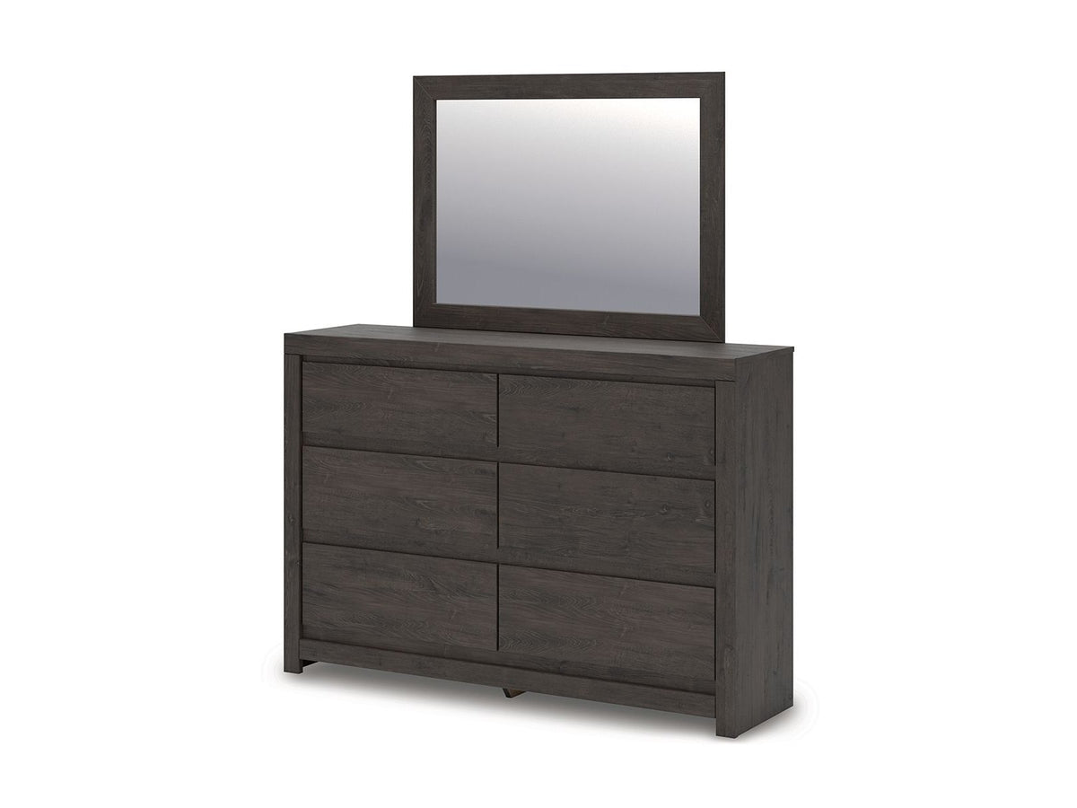 Fraluna - Dresser And Mirror - Charcoal
