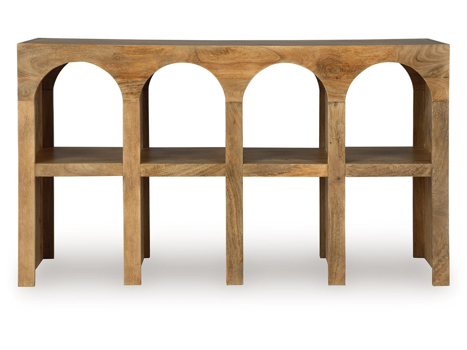 Luzmanacy - Console Sofa Table - Natural Brown