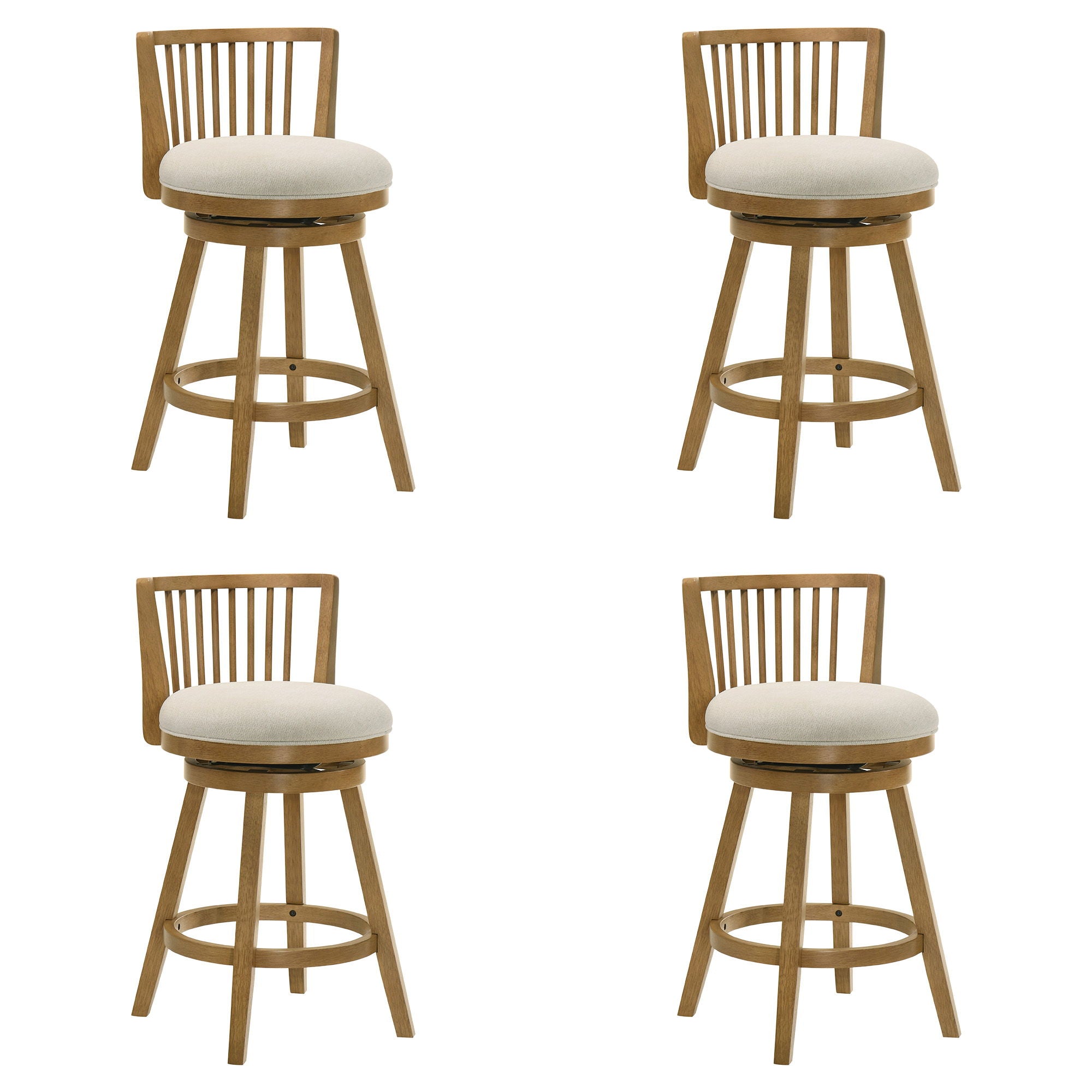 Harper - 30" Amber Glow Bar Height Rubberwood Swivel Barstool