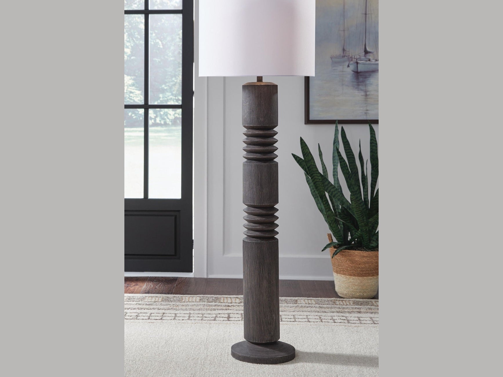 Fainwell - Poly Floor Lamp - Distressed Black