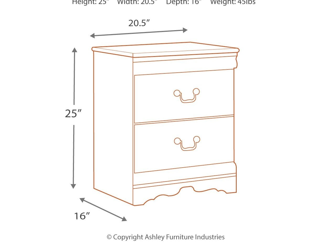 Anarasia - Two Drawer Night Stand - White