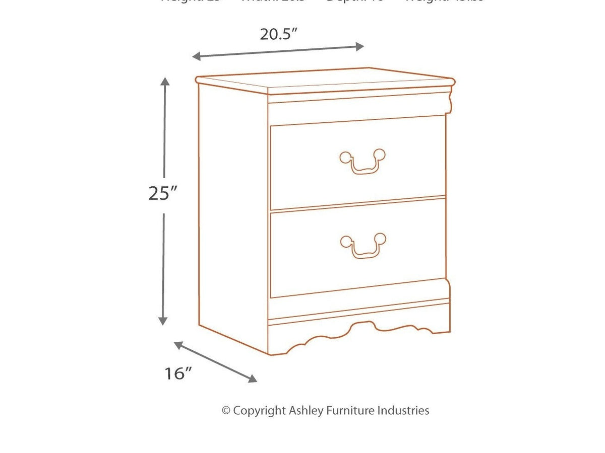 Anarasia - Two Drawer Night Stand - White