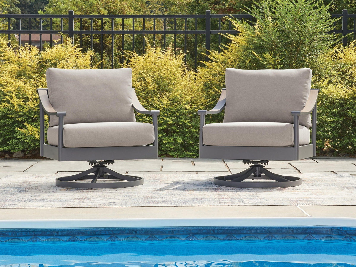 Ocean Beach - Swivel Lounge With Cushion - Gray